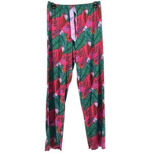 Tatiana Rodriguez Women’s Tropical Pink Cozy Pull-On Lounge Pants – Size Large